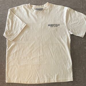 Essentials Short Sleeve Tee in Cream with Black Logo